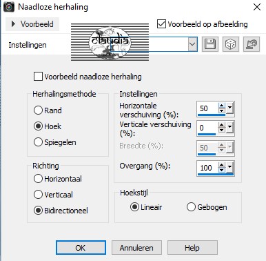 Instellingen Naadloze herhaling