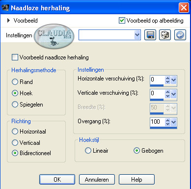 Instellingen naadloze herhaling