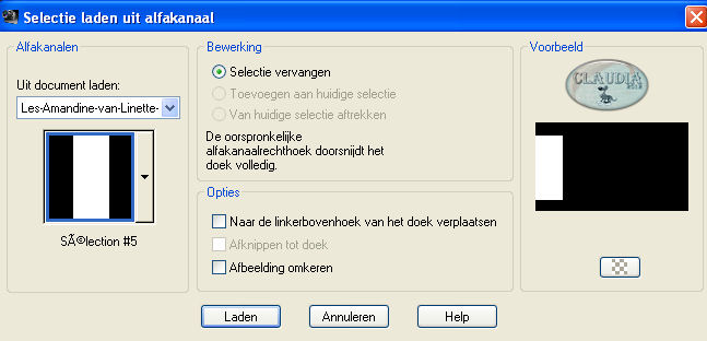 Selectie laden uit alfakanaal