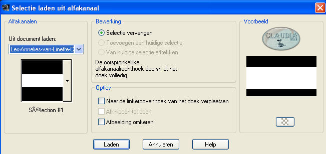 Selectie laden uit alfkanaal