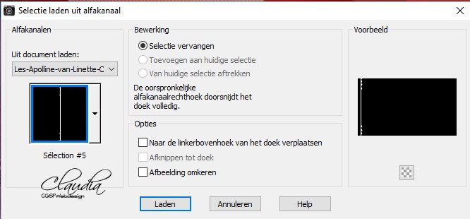 Selectie laden uit alfkanaal : Sélection #5