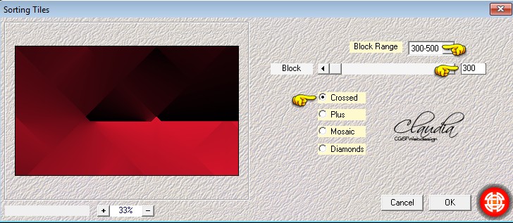 Instellingen filter Mehdi - Sorting Tiles