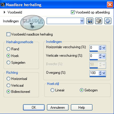 Instellingen naadloze herhaling