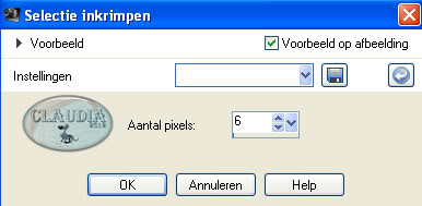 Instelling inkrimpen van selectie