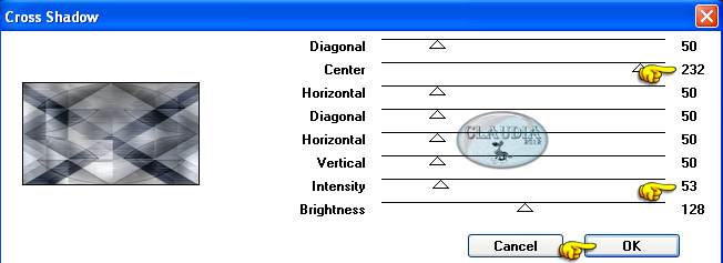 Instellingen filter Graphics Plus - Cross Shadow