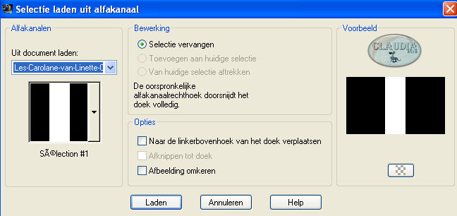 Selectie laden uit alfkanaal