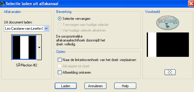 Selectie laden uit alfkanaal