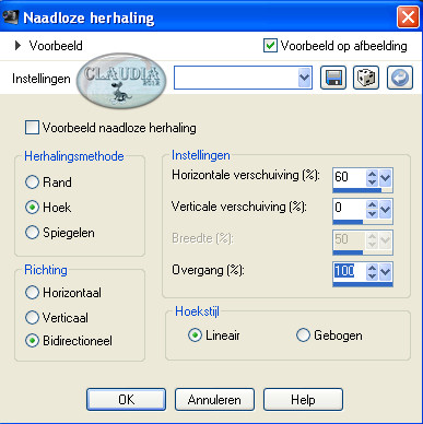 Instellingen naadloze herhaling