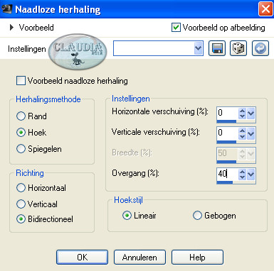 Instellingen naadloze herhaling