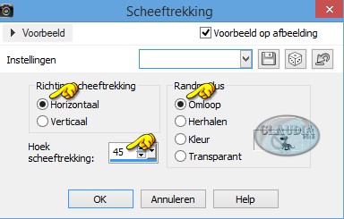 Instellingen Geometrische effect - Scheeftrekking