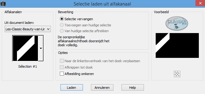 Selectie laden uit alfakanaal : Sélection #1 