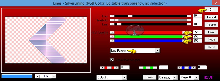 Instellingen filter AP 01 [Innovations] - Lines - SilverLining