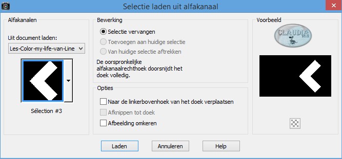 Selectie laden vanuit alfakanaal : Sélection #3 