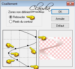 Instellingen filter Déformation - Cisaillement