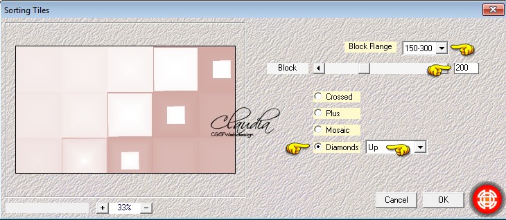 Instellingen filter Mehdi - Sorting Tiles