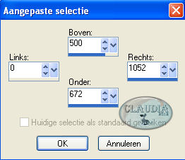 Instellingen Selectiegereedschap - Aangepaste selectie