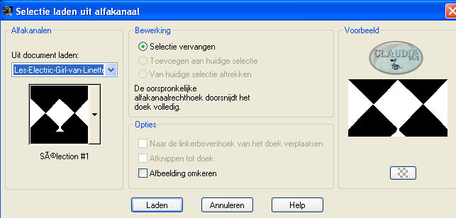 Selectie laden uit alfkanaal