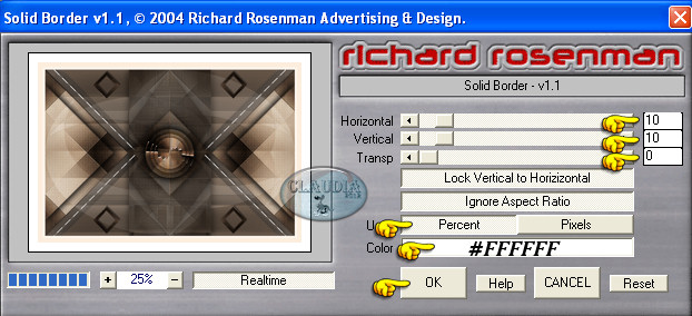 Instellingen filter Richard Rosenman - Solid Border