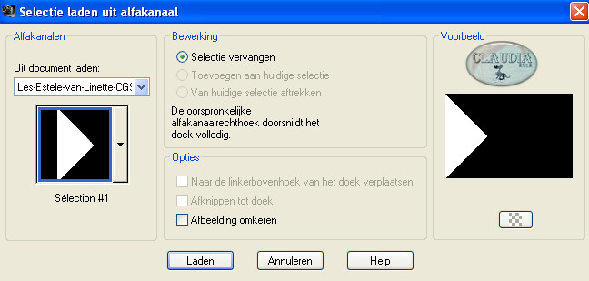 Selectie laden uit alfakanaal