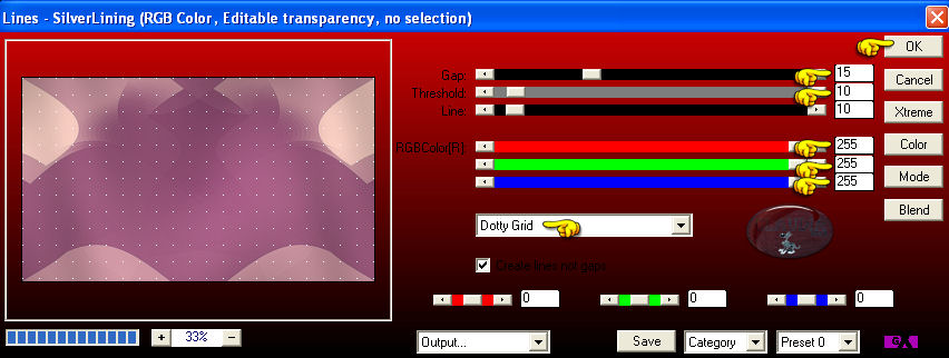 Instellingen filter AP 01 [Innovations] - Lines - SilverLining