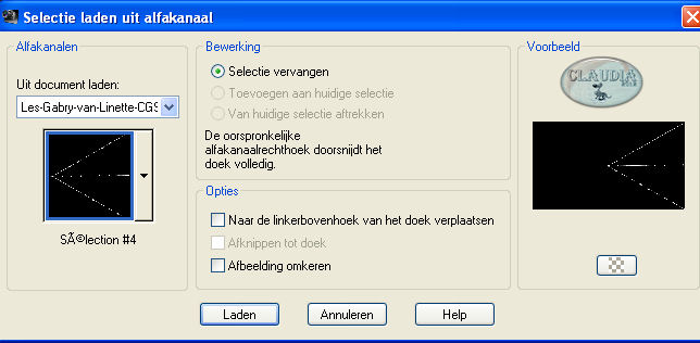 Selectie laden uit alfkanaal