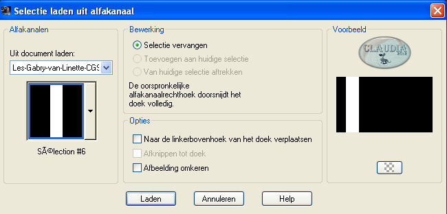 Selectie laden uit alfakanaal