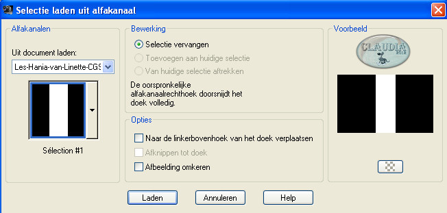 Selectie laden uit alfakanaal