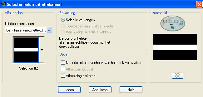 Selectie laden uit alfakanaal