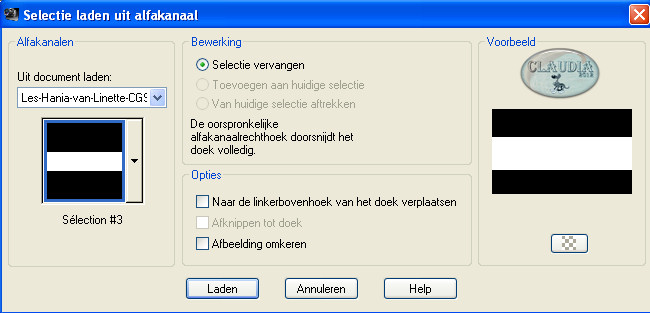 Selectie laden uit alfakanaal