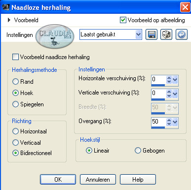 Instellingen Naadloze herhaling