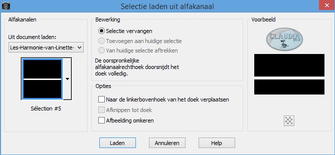 Selectie laden uit alfakanaal : Sélection 5