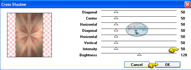 Instellingen filter Graphics Plus - Cross Shadow