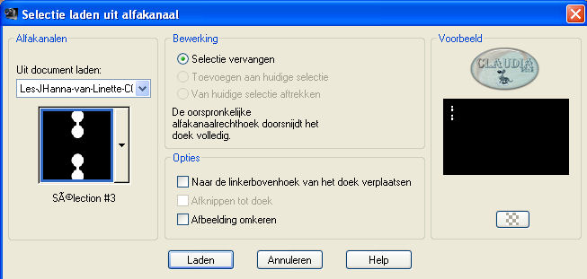 Selectie laden uit alfkanaal