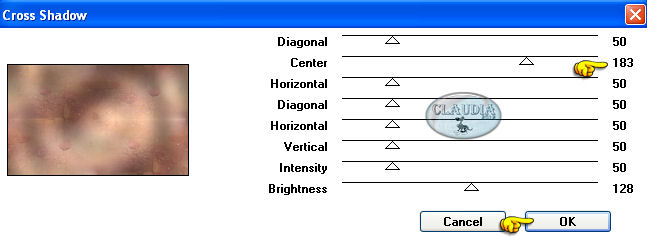 Instellingen filter Graphics Plus - Cross Shadow