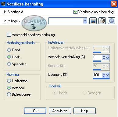 Instellingen Naadloze herhaling