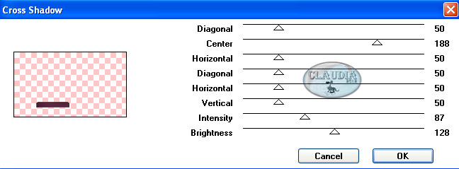 Instellingen filter Graphics Plus - Cross Shadow