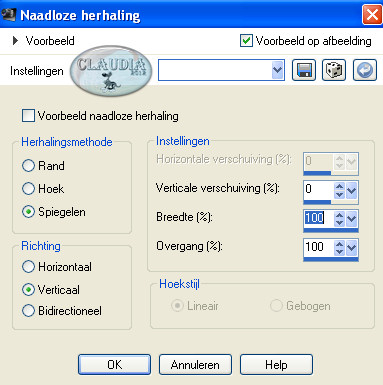 Instellingen Naadloze herhaling