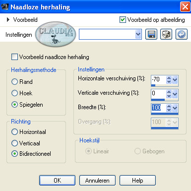 Instellingen Naadloze herhaling