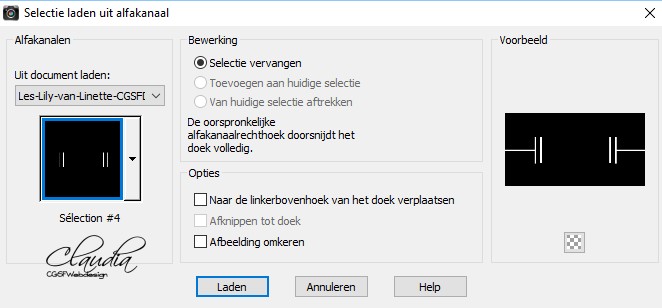 Selectie laden uit alfakanaal : Sélection #4