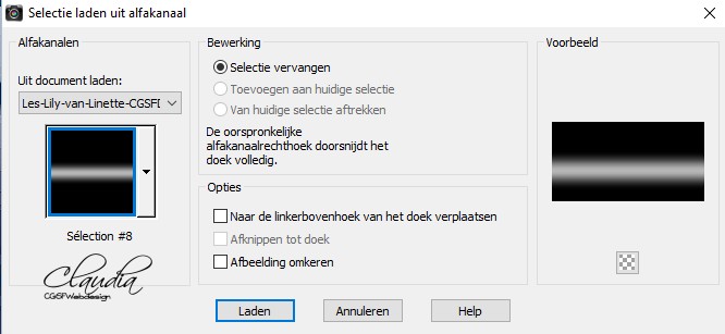 Selectie laden uit alfakanaal : Sélection #8