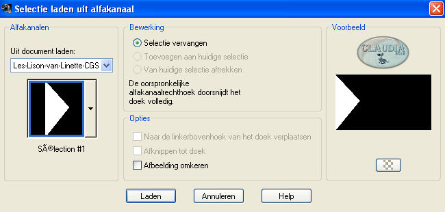 Selectie laden uit alfakanaal