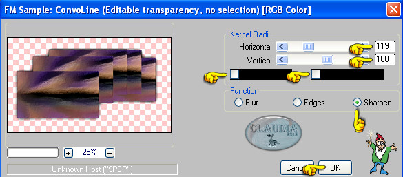 Instellingen filter FilterMeister - FM Sample : ConvoLine