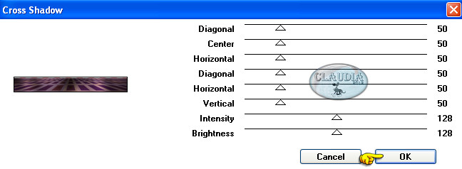 Instellingen filter Graphics Plus - Cross Shadow