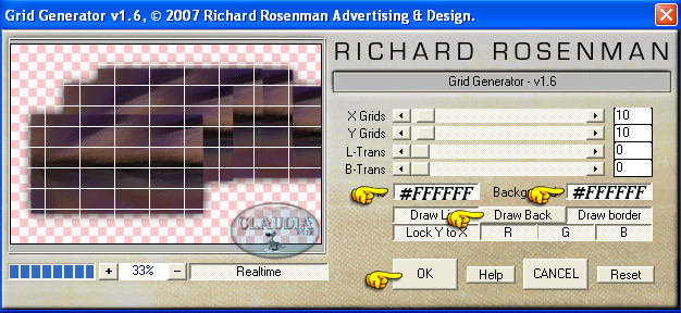 Instellingen filter Richard Rosenman - Grid Generator 