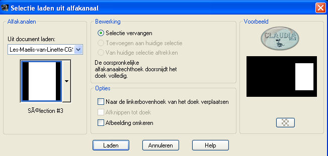 Selectie laden uit alfakanaal