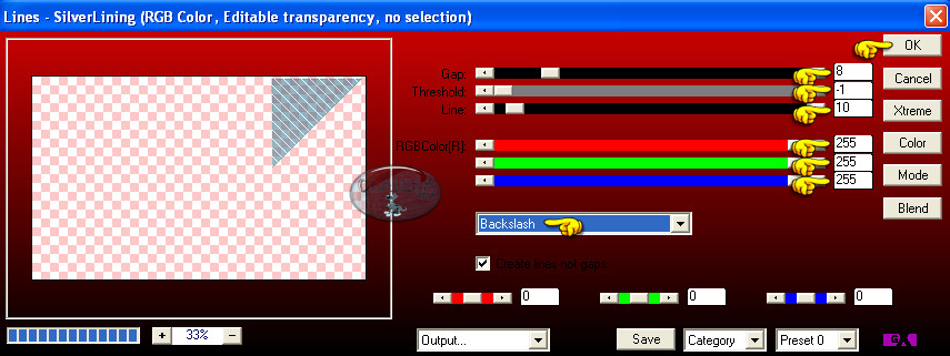 Instellingen filter AP 01 [Innovations] - Lines - SilverLining