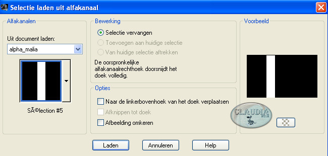 Selectie laden uit alfakanaal