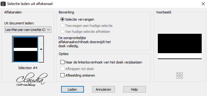 Selectie laden uit alfakanaal : Sélection #4