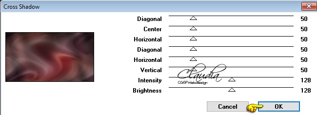 Instellingen filter Graphics Plus - Cross Shadow