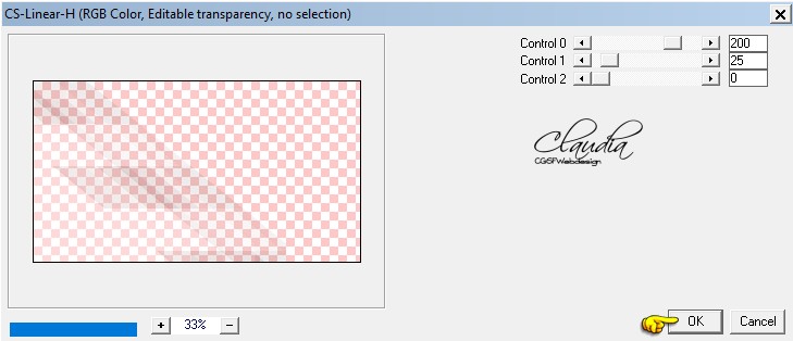 Instellingen filter Coralaine and sensibility - CS-Linear-H 